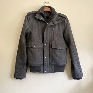 G by Guess gray wool moto jacket